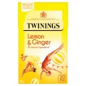 TWININGS LEMON AND GINGER 20 TEA BAGS